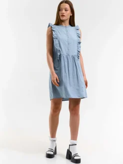 GATE Bawełniana sukienka z falbaną| Kategorie·Sukienki