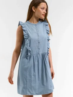 GATE Bawełniana sukienka z falbaną| Kategorie·Sukienki