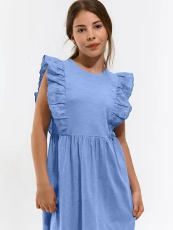 GATE Bawełniana sukienka z falbaną|Dzieci Dziewczynki·Sukienki