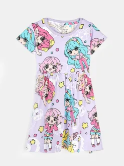 GATE Bawełniana sukienka z nadrukiem|Dzieci Dziewczynki·Sukienki