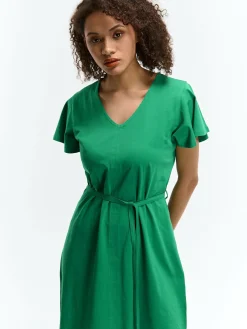 GATE Bawełniana sukienka z paskiem| Kategorie·Sukienki