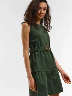 GATE Bawełniana sukienka z paskiem| Kategorie·Sukienki