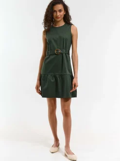 GATE Bawełniana sukienka z paskiem| Kategorie·Sukienki