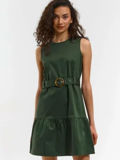 GATE Bawełniana sukienka z paskiem| Kategorie·Sukienki