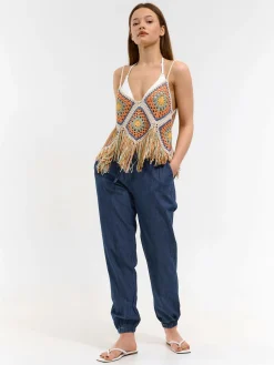 GATE Bawełniane joggery z kieszeniami| Spodnie·Jeansy