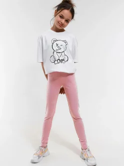 GATE Bawełniane legginsy z paskami po bokach|Dzieci Dziewczynki·Spodnie I Legginsy