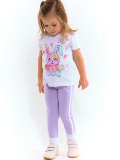 GATE Bawełniane legginsy z paskami po bokach|Dzieci Dziewczynki·Ostatnie Sztuki Ubrania Dla Dziewczynek|Dziewczynki·Spodnie I Legginsy