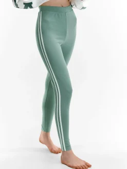 GATE Bawełniane legginsy z paskami| Spodnie·Legginsy