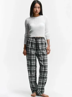 GATE Bawełniane spodnie od piżamy w kratę| Bielizna·Bielizna Nocna