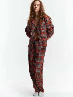 GATE Bawełniane spodnie od piżamy w kratę| Bielizna·Bielizna Nocna