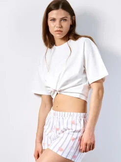 GATE Bawełniane szorty od piżamy z nadrukiem| Bielizna·Bielizna Nocna