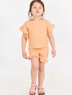 GATE Bawełniane szorty z falbanami|Dzieci Dziewczynki·Spodnie I Legginsy|Dziewczynki·Szorty ☀️