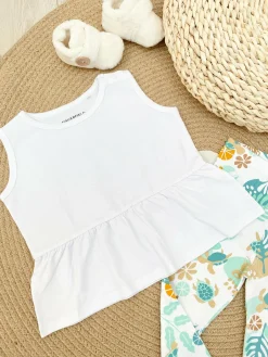 GATE Bawełniany tank top basic z falbanką dla niemowląt|Dzieci Baby