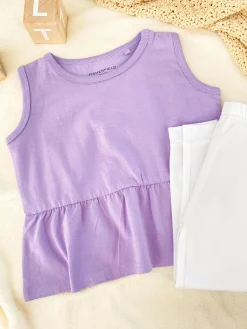 GATE Bawełniany tank top basic z falbanką dla niemowląt|Dzieci Baby
