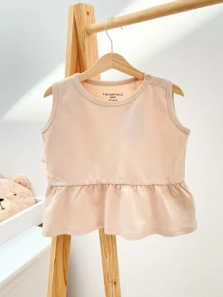 GATE Bawełniany tank top basic z falbanką dla niemowląt|Dzieci Baby