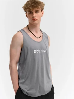 GATE Bawełniany top bez rękawów z wypukłym napisem| Koszulki·Koszulki ☀️|Koszulki·Podkoszulki