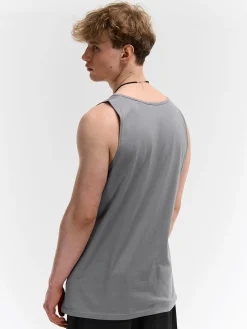 GATE Bawełniany top bez rękawów z wypukłym napisem| Koszulki·Koszulki ☀️|Koszulki·Podkoszulki