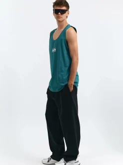 GATE Bawełniany top bez rękawów z wypukłym napisem| Koszulki·Koszulki ☀️|Koszulki·Podkoszulki