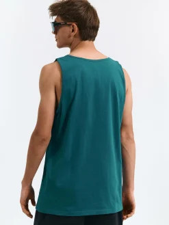 GATE Bawełniany top bez rękawów z wypukłym napisem| Koszulki·Koszulki ☀️|Koszulki·Podkoszulki