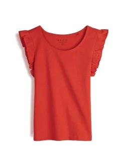 GATE Bawełniany top na ramiączkach z falbanami| Koszulki I Topy·Podkoszulki ☀️|Koszulki I Topy·Koszulki