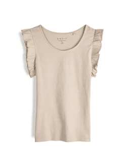 GATE Bawełniany top na ramiączkach z falbanami| Koszulki I Topy·Podkoszulki ☀️|Koszulki I Topy·Koszulki