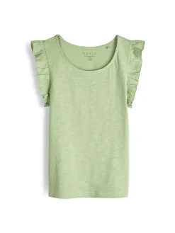 GATE Bawełniany top na ramiączkach z falbanami| Koszulki I Topy·Podkoszulki ☀️