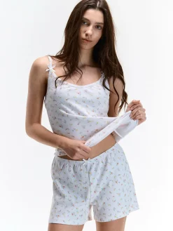 GATE Bawełniany top od piżamy z nadrukiem| Bielizna·Bielizna Nocna