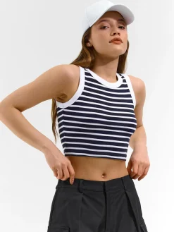 GATE Bawełniany top w paski| Koszulki I Topy·Podkoszulki ☀️|Koszulki I Topy·Crop Top ☀️