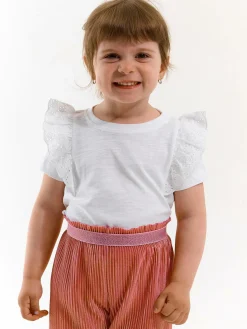 GATE Bawełniany top z falbaną|Dzieci Dziewczynki·Koszulki I Topy