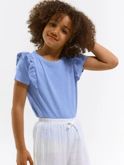 GATE Bawełniany top z falbaną|Dzieci Dziewczynki·Koszulki I Topy