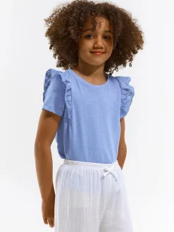 GATE Bawełniany top z falbaną|Dzieci Dziewczynki·Koszulki I Topy