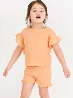 GATE Bawełniany top z falbanami|Dzieci Dziewczynki·Koszulki I Topy