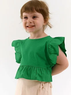 GATE Bawełniany top z falbankami|Dzieci Dziewczynki·Koszulki I Topy