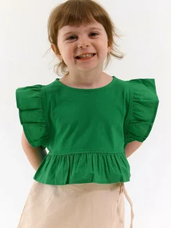GATE Bawełniany top z falbankami|Dzieci Dziewczynki·Koszulki I Topy