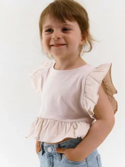 GATE Bawełniany top z falbankami|Dzieci Dziewczynki·Koszulki I Topy