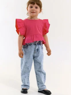 GATE Bawełniany top z falbankami|Dzieci Dziewczynki·Koszulki I Topy