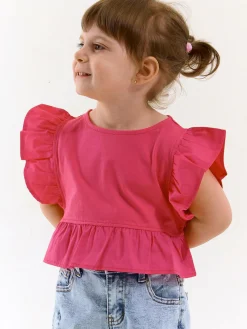 GATE Bawełniany top z falbankami|Dzieci Dziewczynki·Koszulki I Topy