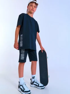 GATE Bawełniany t-shirt oversize z nadrukiem|Dzieci Chłopcy·Koszulki