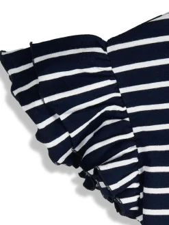 GATE Bawełniany t-shirt w paski z falbankami|Dzieci Dziewczynki·Koszulki I Topy