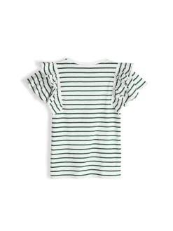 GATE Bawełniany t-shirt w paski z falbankami|Dzieci Dziewczynki·Koszulki I Topy