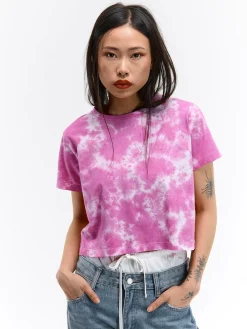 GATE Bawełniany T-shirt z batikowym nadrukiem| Koszulki I Topy·Koszulki|Koszulki I Topy·Crop Top ☀️