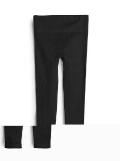 GATE Bezszwowe legginsy w prążki| Spodnie·Legginsy