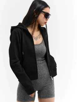 GATE Bluza basic zapinana na zamek z kapturem| Swetry I Bluzy·Bluzy