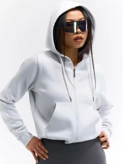 GATE Bluza basic zapinana na zamek z kapturem| Swetry I Bluzy·Bluzy