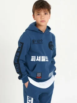 GATE Bluza męska z nadrukiem i kapturem|Dzieci Chłopcy·Bluzki