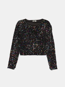 GATE Bluza z cekinami| Swetry I Bluzy·Bluzy|Koszulki I Topy·Topy