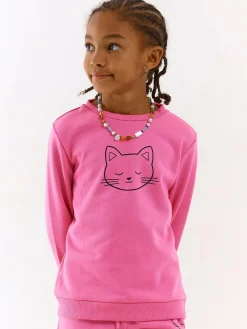 GATE Bluza z nadrukiem kota|Dzieci Dziewczynki·Bluzki