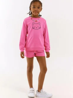 GATE Bluza z nadrukiem kota|Dzieci Dziewczynki·Bluzki