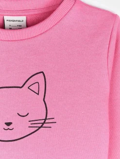 GATE Bluza z nadrukiem kota|Dzieci Dziewczynki·Bluzki