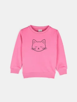 GATE Bluza z nadrukiem kota|Dzieci Dziewczynki·Bluzki